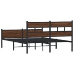 vidaXL Posteľný rám bez matraca hnedý dub 140x190 cm kompozitné drevo – Obrázok 6