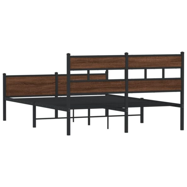 vidaXL Posteľný rám bez matraca hnedý dub 140x190 cm kompozitné drevo – Obrázok 6