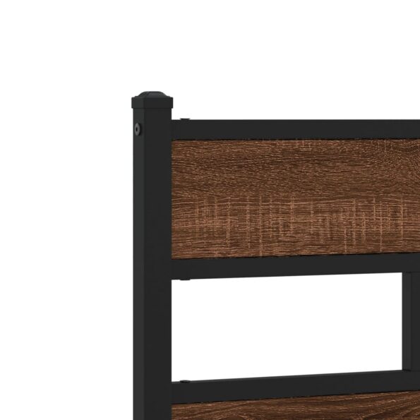 vidaXL Posteľný rám bez matraca hnedý dub 140x190 cm kompozitné drevo – Obrázok 8