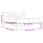 vidaXL Posteľný rám bez matraca hnedý dub 140x190 cm kompozitné drevo – Obrázok 9