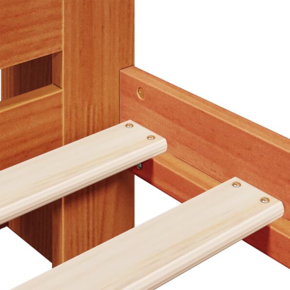 vidaXL Posteľ s knižnicou bez matraca vosková 160x200 cm borovica – Obrázok 9