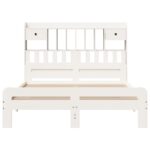 vidaXL Posteľ s knižnicou bez matraca biela 140x200cm borovicový masív – Obrázok 4