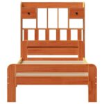 vidaXL Posteľ s knižnicou bez matraca vosková 75x190 cm borovica – Obrázok 4