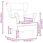 vidaXL Kreslo čierne 74x84x100 cm látka – Obrázok 9