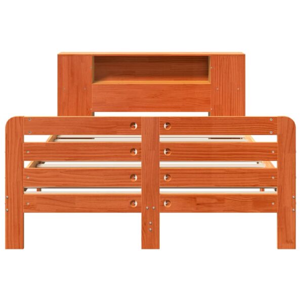 vidaXL Posteľ bez matraca voskovo hnedá 140x190 cm masívna borovica – Obrázok 4