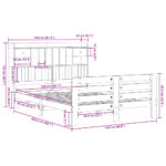 vidaXL Posteľ s knižnicou bez matraca 140x200 cm borovicový masív – Obrázok 11