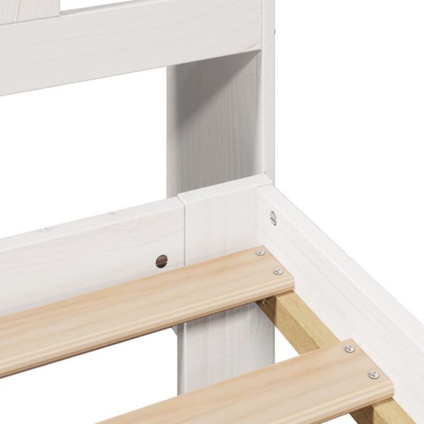 vidaXL Posteľ s knižnicou bez matraca biela 160x200cm borovicový masív – Obrázok 9