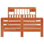 vidaXL Posteľ s knižnicou bez matraca vosková 160x200 cm borovica – Obrázok 4