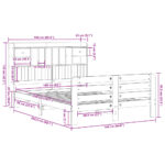 vidaXL Posteľ s knižnicou bez matraca vosková 160x200 cm borovica – Obrázok 11
