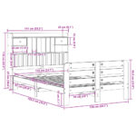 vidaXL Posteľ s knižnicou bez matraca biela 135x190cm borovicový masív – Obrázok 11