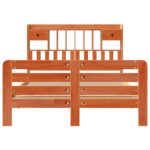 vidaXL Posteľ s knižnicou bez matraca vosková 140x190 cm borovica – Obrázok 4