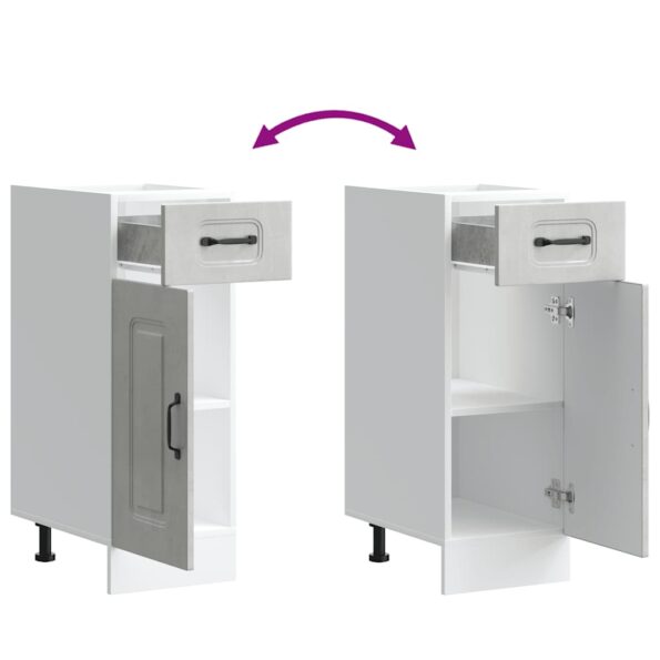 vidaXL Kuchynská spodná skrinka Kalmar, betónovo sivé kompozitné drevo – Obrázok 8