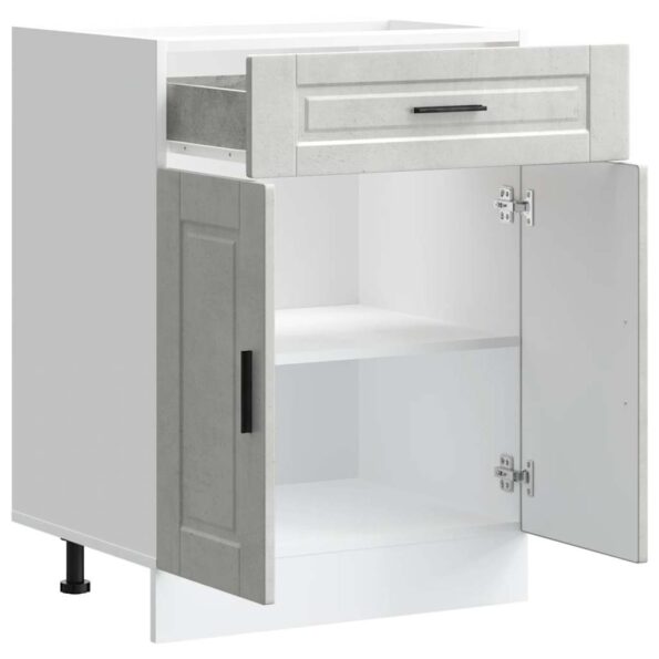 vidaXL Kuchynská spodná skrinka Porto, betónovo sivé, kompozitné drevo – Obrázok 5