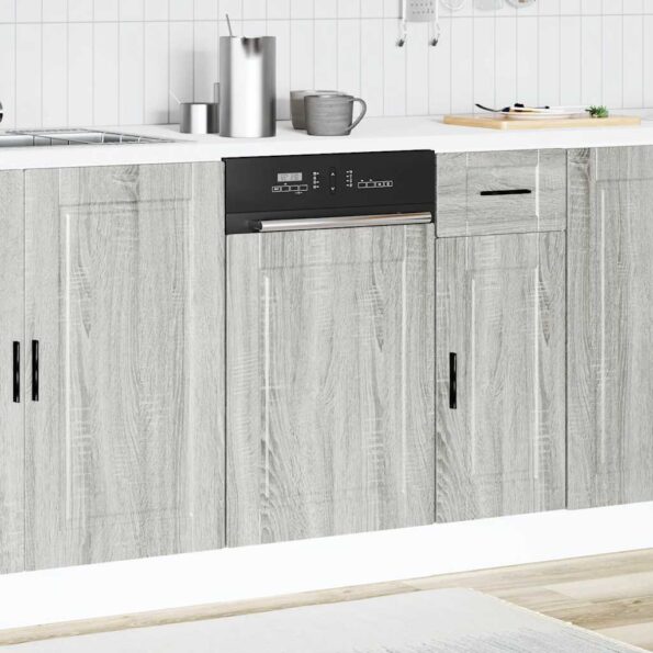 vidaXL Panel umývačky riadu Porto sivé sonoma 45x1,5x57 cm kompozitné drevo – Obrázok 3