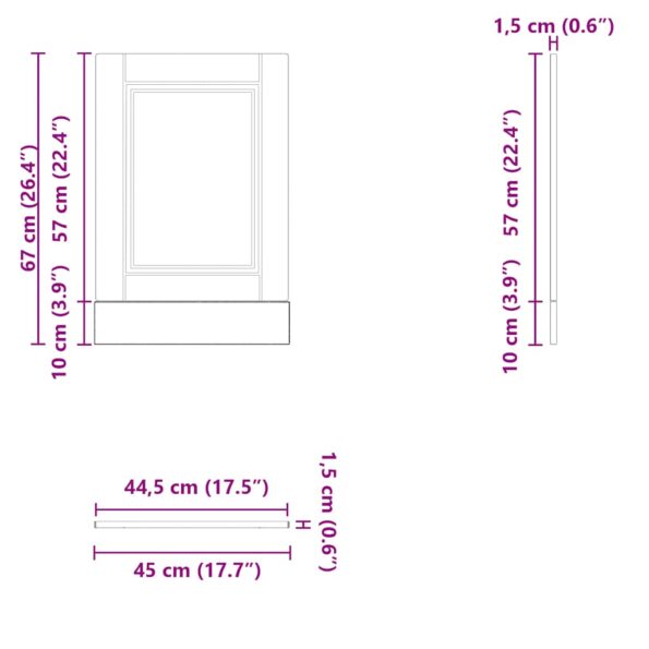vidaXL Panel umývačky riadu Porto sivé sonoma 45x1,5x57 cm kompozitné drevo – Obrázok 8