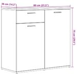 vidaXL Komoda, staré drevo 80x36x75 cm, kompozitné drevo – Obrázok 11