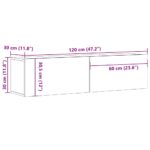 vidaXL Nástenná TV skrinka staré drevo 120x30x30 cm kompozitné drevo – Obrázok 10