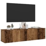 vidaXL Nástenná TV skrinka staré drevo 120x30x30 cm kompozitné drevo