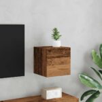 vidaXL Nástenná TV skrinka staré drevo 30,5x30x30 cm – Obrázok 3