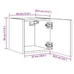 vidaXL Nástenná TV skrinka staré drevo 30,5x30x30 cm – Obrázok 11