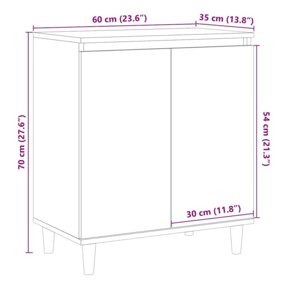 vidaXL Komoda staré drevo 60x35x70 cm spracované drevo – Obrázok 10