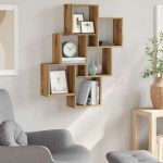 vidaXL Nástenná polica kocky dub artisan 78x15x93 cm kompozitné drevo – Obrázok 3