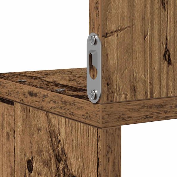 vidaXL Nástenná rohová polica, staré drevo, kompozitné drevo – Obrázok 7