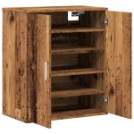 vidaXL Skrinka na topánky staré drevo 60x35x70 cm kompozitné drevo – Obrázok 8