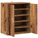 vidaXL Skrinka na topánky staré drevo 60x35x70 cm kompozitné drevo – Obrázok 9