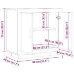 vidaXL Komoda staré drevo 80x40x75 cm kompozitné drevo – Obrázok 10