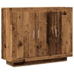 vidaXL Komoda staré drevo 92x35x75 cm kompozitné drevo – Obrázok 2