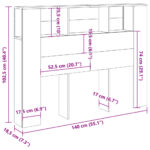 vidaXL Skrinka na čelo postele staré drevo 140x18,5x102,5 komp.drevo – Obrázok 9