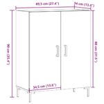 vidaXL Komoda staré drevo 69,5x34x90 cm kompozitné drevo – Obrázok 10