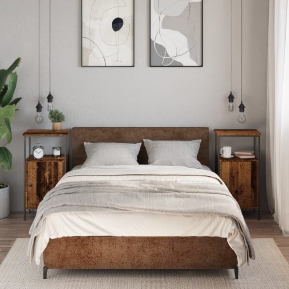 vidaXL Nočné stolíky 2 ks staré drevo 41x31x80 cm kompozitné drevo – Obrázok 3