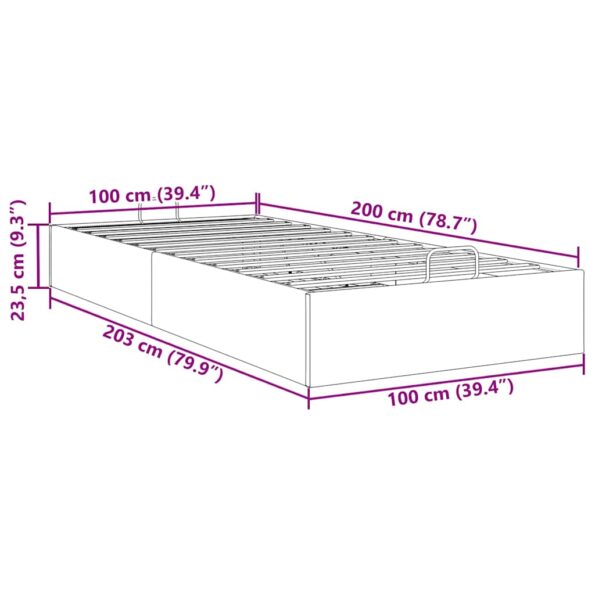 vidaXL Osmanský rám postele bez matraca tmavosivá 100x200 cm zamat – Obrázok 11