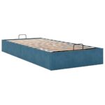 vidaXL Osmanský rám postele bez matraca tmavomodrá 100x200 cm zamat – Obrázok 4