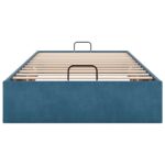 vidaXL Osmanský rám postele bez matraca tmavomodrá 100x200 cm zamat – Obrázok 5