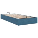 vidaXL Osmanský rám postele bez matraca tmavomodrá 100x200 cm zamat – Obrázok 7