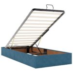 vidaXL Osmanský rám postele bez matraca tmavomodrá 100x200 cm zamat – Obrázok 8