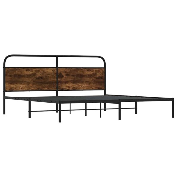 VXL8721158549051_g_en_hd_1.jpg vidaXL Kovový posteľný rám bez matraca dymový dub 193x200 cm – Obrázok 3
