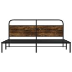 vidaXL Kovový posteľný rám bez matraca dymový dub 193x200 cm – Obrázok 5