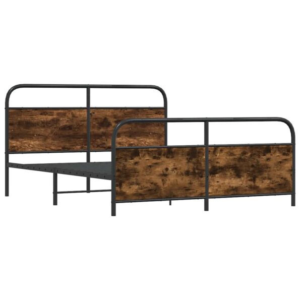 vidaXL Kovový posteľný rám bez matraca dymový dub 160x200 cm – Obrázok 3