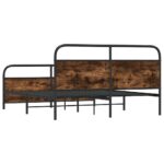 vidaXL Kovový posteľný rám bez matraca dymový dub 160x200 cm – Obrázok 7