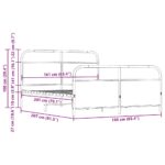 vidaXL Kovový posteľný rám bez matraca dymový dub 160x200 cm – Obrázok 9
