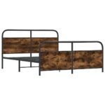 vidaXL Kovový posteľný rám bez matraca dymový dub 180x200 cm – Obrázok 3