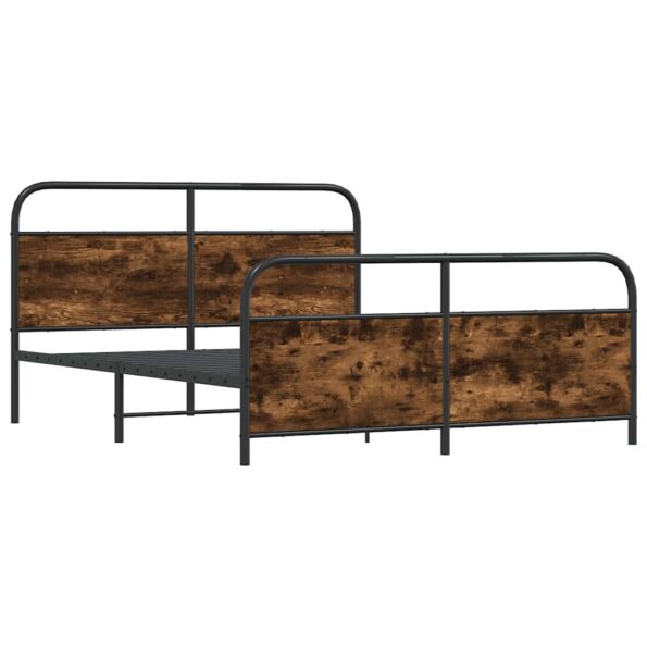 vidaXL Kovový posteľný rám bez matraca dymový dub 180x200 cm – Obrázok 3