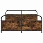 vidaXL Kovový posteľný rám bez matraca dymový dub 180x200 cm – Obrázok 5