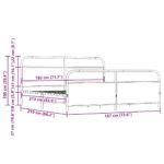 vidaXL Kovový posteľný rám bez matraca dymový dub 183x200 cm – Obrázok 9
