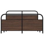 vidaXL Kovový posteľný rám bez matraca hnedý dub 160x200 cm – Obrázok 5