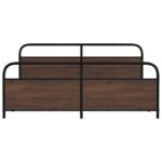 vidaXL Kovový posteľný rám bez matraca hnedý dub 180x200 cm – Obrázok 5